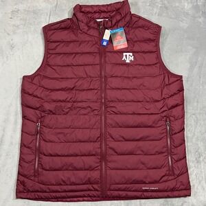 Texas A&M Aggies Vest Red Columbia Omni-Heat Powder Lite Puffer 2XL Insulated
